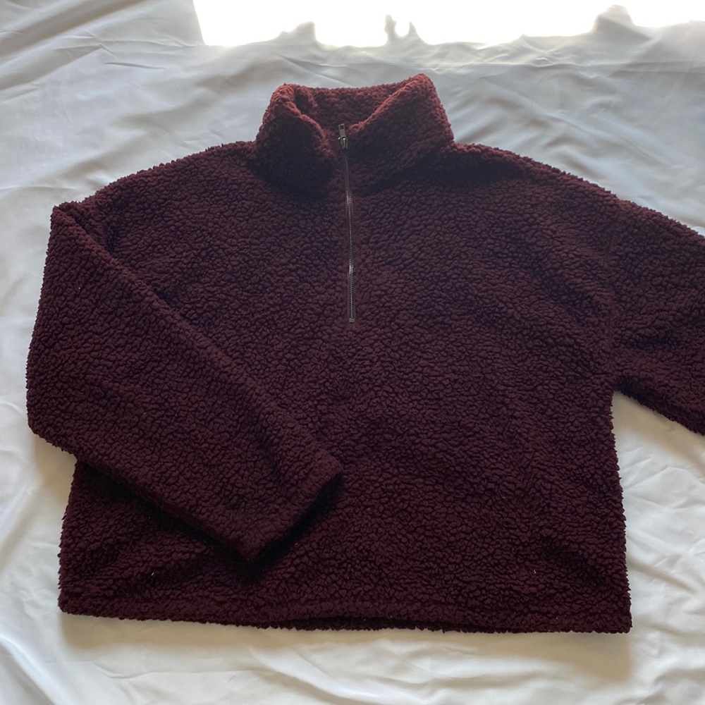 Fuzzy Sherpa quarter zip sweater size xl